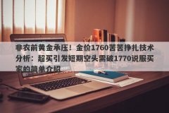非农前黄金承压！金价1760苦苦挣扎技术分析：超买引发短期空头需破1770说服买家的简单介绍