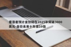 看涨者预计金价将在2025年突破3000美元-金价未来十年涨10倍