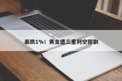 暴跌1%！黄金遭三重利空围剿